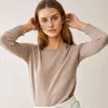 Adishree Woman Winter100％カシミアセーターと叔母ニットプルオーバー高品質の温かい女性Oネックブラックトップ211124