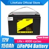 LiitoKala 12.8v 150AH lifepo4 battery pack with 100A BMS 12V 24V battery for RV Xenon light Solar energy storage Inverter /14.6V20A charger