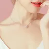 Shiny Pendant Necklaces For Women 2021 Aesthetic Jewellery Collar Choker Chain Cubic Zirconia 6 Colors Fashion Jewelry N095-M