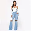 Jeans feminino Mulheres calças de mulheres Summer Autumn Solid Solid Caist Pocket Pocket Large Perla larga Brilhas de botão magro calça jeans de jeans