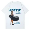 Fille japonais Kanji imprimer Harajuku t-shirt hommes Hip Hop Streetwear chemises été coton lâche à manches courtes ops unisexe 210629