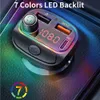 Bluetooth 5.0 Transmetteur FM Lecteur MP3 de voiture Kit de voiture mains libres sans fil pour téléphone QC3.0 + 18W PD Chargeur rapide RGB Breathing Light U Disk Music