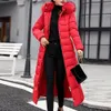 Style Trendy Coat Women Winter Jacket Bomull Polded Warm Maxi Puffer Coat Dam Långrockar Parka Femme Jacka 211007