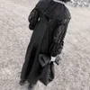 [EAM] Camicetta da donna in pizzo nero con colletto alla Peter Pan, manica lunga a lanterna, camicia ampia, moda primavera-autunno 1DD6778 21512