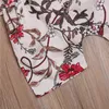 Barn pojke boho två stycken uppsättning barn sommar lapel kortärmad tryckt knapp skjorta elastiska midjeband shorts för baby pojkar kläder uppsättningar