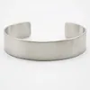 Wholesale Bulk Unisex Blank Metal Cuff Bangles Bracelets 316l Stainless Steel Plain Silver Color Bangles for Men Women Q0719