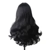 Woodfestival Synthetic Hair Black Long Wavy peruca com Bangs Cosplay Wigs para feminino ombre de alta temperatura Fiber9221788
