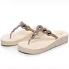 Slippers Womens Flip Flops 6.5cm Heel-height Beach Sandals Women's Female Flat Crystal DIY Personalization Wholesale