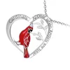 Pendentif Colliers 1pc Collier en forme de coeur exquis Cardinal Bird Bijoux Cou Decor241H