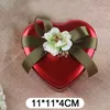 Confezione regalo di lusso rotondo a forma di cuore scatola di caramelle di nozze in latta con fiocco di bacche nastro con nodo in metallo piccoli bomboniere scatole di cioccolatiniconfezione regaloGi