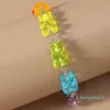 Dessin animé arc-en-ciel bonbons ours Ins coloré gommeux femme rebond Di Hip Hop gelée couleur Bracelet fille cadeau