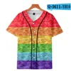 T-shirts 3D de maillot de baseball masculin T-shirt imprimé Chemise de bouton Unisexe Summer Summer Dershirts Hip hop Tshirt Teens 067