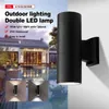 Lampes murales extérieures noir gris vers le bas lumière 6W 10W 20W 30W 36WPorche jardin IP65 étanche éclairage domestique Double lampe à LED