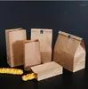 Confezione regalo 10 sacchetti di carta Kraft Imballaggio alimentare Piccoli panini Pane Forniture per matrimoni per feste Confezionamento da asporto Da asporto