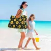 Shopping 2021 Big Handbag Nylon Shoulder Sunflower Printing Designer Women Messenger Ladies Casual Tote Bags Beach 220310