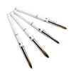 Brosses 1pcs Round Sharp Manucure Drawing Brush Tools 6 # 8 # 10 # 12 # Acrylique Nail Art Pen 100% pur Kolinsky White Metal Heart Ha