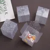 6 * 6 * 6 cm Glassato traslucido a pois PVC Candy Box Bomboniere Festa di Natale Cubo Scatole regalo Dolci Torta di caramelle Sacchetti regalo