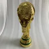 Big Size Golden Color World Cup Football Champion Souvenir Mascot 35CM Height World Cup Toy 210318