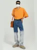 Heren jeans mannelijke Koreaanse stijl jeugdige streetwear hiphop broek bleken losse casual rechte denim broek jeannsman