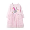 Meninas bebê vestido manga comprida para meninas crianças de algodão arco-íris crianças festa es baby roupas w01 210622