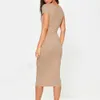 Jocoo Jolee Cotton T Shirt Dress Casual O-Neck Short Rleeve Bodycon Midi Sukienka Summer Plus Rozmiar Slim Pencil Dress Beach Sundress 210619