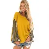 Peonfly Dames Pullovers Gebreide Sweater Boho Gedrukt Lange Bell Sleeve O-hals Pullovers Losse Jumper Vrouwelijke Streetwear Roupas 210806