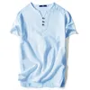 Män T-shirt Sommar bomull Tshirts Casual Short Sleeve Kinesisk stil Vintage V Neck Tees Plus Size Oversize Black White Tops 210629