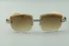 2021 Designer-Sonnenbrille 3524023 XL-Diamantschlifflinse, Bügelbrille aus naturweißem Büffelhorn, Größe: 58-18-140 mm