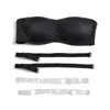 YBCG Black Strapless Women Bra Push Up Bras for Women Plus Size Lingerie Full Cup Minimizer Removable Pads Brassiere DD DDD Cup 210623