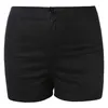 Летние женщины сплошные шорты Criss Cross Bandage Высокие талии Кружев на панк Черные короткие брюки штаны 210724