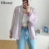 Klkxmyt, ropa de protección solar para mujer, chaqueta translúcida delgada con bolsillo y cremallera, casaco femenino, chaqueta femenina de talla grande 210527