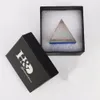 HD 2 '' Egito egípcio Cristal Pirâmide de Pirâmide em caixa de presente Cura de energia feng shui com lenços de cristal grátis decoração para casa 210318