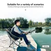 Portable Camouflage Moon Chair Fishing Camping BBQ Stool Folding Extended Hiking Seat Garden Ultralight Office Home Furniture