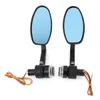 7/8'' Motorcycle Rearview Side Handlebar Mirrors Bar End Turn Signals DRL Light