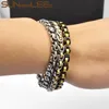 Link Chain SUNNERLEES Fashion Jewelry Stainless Steel Bracelet 5 5mm Geometric Byzantine Link Silver Gold Black For Men Women SC1202E