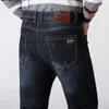 Artı Boyutu 42 44 48 50 52 erkek Gevşek Düz Kot Klasik İş Denim Pantolon Streç Jean Pantolon Erkek Marka Siyah Mavi 210716