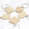 Party Favor Beech Wood Keychain Pendant Bank Carving DIY Keychains Luggage Decoration Key Ring Buckle Creative Birthday Gift SN3300