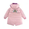 LZH 2021 Mid-Länge Daunenjacke Kinderjacke Mädchen 5-12 Jahre Kinder Oberbekleidung Herbst Winter Verdicken Baby Mädchen Kleidung Caots H0909