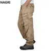 Spodnie Cargo Mężczyźni Znosić Multi Kieszeń Taktyczna Wojskowa Armia Proste Spodnie Spodnie Spodnie Kombinezony Zipper Pocket Spodnie Mężczyźni 211110