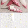 1Sheet White 5D nail Sticker Embossed Flower Lace Decal Wedding Nails Art Design Floral Butterfly Manicure Decor NA213