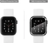 Szkło + Pokrywa Dla Apple Iwatch Przypadki 44mm 40mm 42mm 38mm 41mm 45mm Ekran zderzakowy Ochraniacz Apple Watch Band Series SE 7 6 5 4 3 Akcesoria Pokrowce na Diamentowe