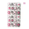 10 Set Candy Pretend Spela leksak Barn Tecknad Full Cover Kid Lim Själv Fake Manicure Tips Nail Decor Art for Girls Wholesale