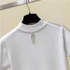 Shintimes летняя мода harajuku футболка женщины вязаные полые сексуальные вершины с коротким рукавом водолазки футболки белые черные 210324