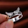 Wedding Rings Simple Temperament Fairy Creative Personality Wing Mori Angel Copper Plated Real Gold Ring Wynn22