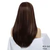 20 Pouces Perruque Synthétique Droite Avec Frange Inclinée Couleur Brun Perruques Simulation Perruques De Cheveux Humains WIG-263