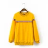 Automne Mode Femmes Col Col Varsity Sweats-Sweatshirts Casual Sweat à manches longues Pullshirts Tops 210512