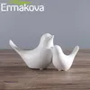 Ermakova 2 szt. Zestaw ceramicznych figurki ptaków posąg zwierząt porcelanowy home bar bar kawiarnie biuro wystrój ślubny prezent 210804