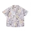 Kimutomo Vintage Baskı Bluz Yaz Kore Plaj Tarzı Şifon Gömlek Kadın Gevşek Kısa Kollu Çentikli Tops Casual 210521