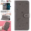 Custodie per telefoni a portafoglio per iPhone 14 13 12 11 Pro X XR XS Max 7 8 Plus Cat Bee Embossing Custodia protettiva in pelle PU Flip Kickstand con slot per carte