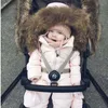 Real ful casacos para crianças rússia inverno bebê crianças meninas meninos snowsuit macacão realfur bebes criança para baixo jaqueta com capuz macacão h4852361